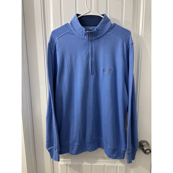 Greg Norman Pullover Sweatshirt Mens M Blue Long Sleeve 1/4 Zip - Picture 1 of 12
